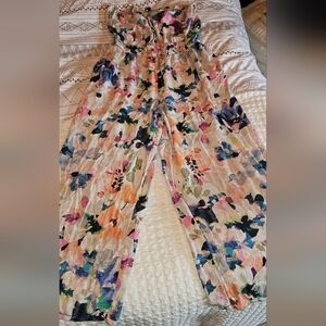 Next Pink and Orange Jumpsuit Vibrant Floral Design